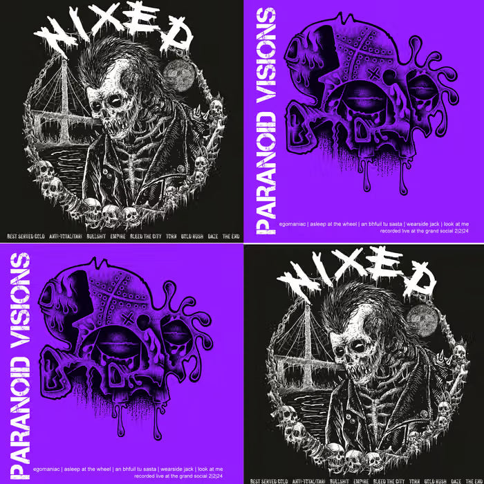 Paranoid Visions / Nixed split LP (red/white splatter)
